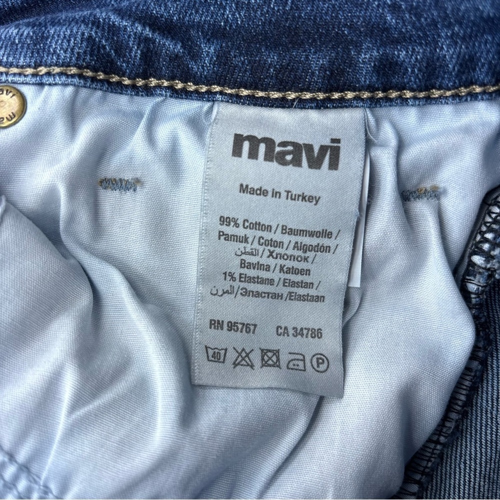 Mavi Jeans Womens 28 Viola Straight Dark Denim Classic Cropped Raw Hem Frayed - Picture 3 of 6
